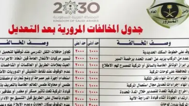 اسعار المخالفات المرورية الجديدة في السعودية